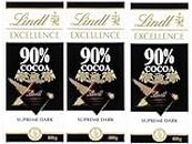 Lindt Excellence 90% Cacao Supreme Dark Chocolate 100g (Pack Of 3)