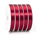 Double Face Satin Ribbon for Gift Wrapping (100 Yards 2cm Width) DIY Ribbons for Crafts Christmas Wedding Party Celebration Supplies Cake Decoration Ribbon Cutting Ceremony Kit (Red Wine 100 Yards)