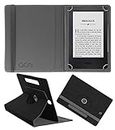 Acm Designer Rotating Leather Flip Case Compatible with Kindle 6" E-Reader Cover Stand Black
