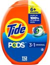 Tide PODS Liquid Laundry Detergent, Original Scent, HE Compatible, 112 Count