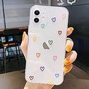 Urarssa Kompatibel mit iPhone 11 Hülle Cute Love Heart Handyhülle Transparent Stoßfest dünn weich TPU Silikon Schutzhülle Handytasche Flexible Case für iPhone 11, Hohl Herz