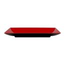 Elite Global Solutions JW1382T-BR Karma Rectangular Melamine Dinner Plate - 13" x 8", Black/Red, Red/Black