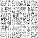Temporary Tattoos 60 sheets -Waterproof Tiny Fake Tattoo, Flowers Crowns Stars Animal Butterfly Collection Tats for Kids Adults Men and Women