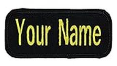 Name Patch Uniform Work Shirt Personalized Embroidered Black Border with Black. Sew on.