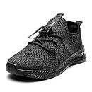 AZSDXS Boys Girls Trainers Kids Breathable Walking Tennis Sneakers Lightweight Non-Slip Running Casual Athletic School Sport Shoes A Black 1