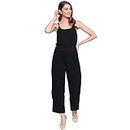 mayra Women's Georgette Casual Jumpsuit(1907P19281_S Black)