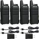 Retevis RT22 Two Way Radio Long Range Rechargeable,Portable 2 Way Radio,Handsfree Walkie Talkie for Adults Cruise Hiking Hunting Skiing(4 Pack)