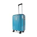 Aristocrat Airpro 55 Cms Small Cabin Polypropylene Hardshellsided 8 Wheels Luggage/Suitcase/4 Wheel Inline Trolley Bag- Coral Teal Blue