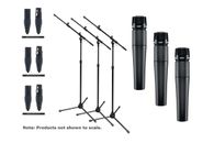 Shure SM57LC-TRIO-K Microphone Bundle 3-SM57LC, Boom Stands, and 25' XLR Cables