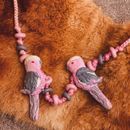Vintage 80s Statement Polymer Clay Galahs Necklace 
