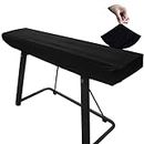WOMACO Piano Keyboard Cover Stretchy Plush Velvet Dust Cover for 76-88 Keys Digital Piano Keyboard (Black)