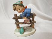 Goebel Hummel Figurine Boy on Fence with Frog #201 2/1