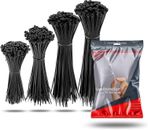 1000x Cable Ties Black Set - Short & Long - Tear Resistant - For Craft & Home