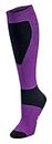 Bamboo Sports Antimicrobial Odor Resistant Moisture Wicking Ski & Snowboard Socks - Large - Purple/Black