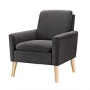 Modern Accent ArmChair Living Room Fabric Single Sofa Wood Leg With Cushion
