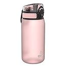 Ion8 Kids Water Bottle, 350 ml/12 oz, Leak Proof, Easy to Open, Secure Lock, Dishwasher Safe, BPA Free, Carry Handle, Hygienic Flip Cover, Easy Clean, Odour Free, Carbon Neutral, Rose Quartz Pink