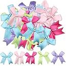 inodiref 40 Pieces Satin Ribbon Bows, Self Adhesive Bows, Multicolored Large Ribbon Bow Knot for DIY Craft Wedding Decoration Card Making Embellishments (9 x 8.5 x 2.5 cm)