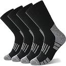 Merino Wool Socks for Men & Women Thermal Winter Hiking Warm Thick Crew Cozy Boot Work Gift Socks Stocking Stuffers 4 Pairs(Stripe-Black(4 Pairs))