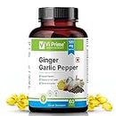 VI PRIME HEALTH AND BEAUTY Ginger Garlic Pepper,Extract Support Cardiac Wellness, Immunity Booster & Anti-Oxidant 60 Capsules.