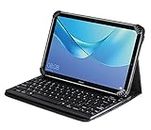 Navitech Folding Leather Folio Case Cover & Stand with Removable Bluetooth Keyboard for The NuVision 8-inch Tablet PC
