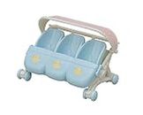 Calico Critters Triplets Stroller, Dollhouse Accessory Set for Triplet Figures , Blue