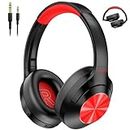 Qaekie Hybrid Active Noise Cancelling Headphones - 100H Playtime Wireless Over Ear Bluetooth Headphones Deep Bass, 40DB Noise Canceling Headphones with Mic,Comfort Fit for Adults Travel/Home/Office