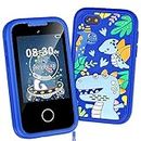 Kids Smart Phone for Boys, Christmas Birthday Gifts for Boy Girl Age 3-10 Kids Toys Cell Phone, 2.8" Touchscreen Toddler Learning Play Toy Phone with Dual Camera, Game, Music Player, 8G SD Card (Blue)