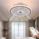 kzan Led Ceiling Fans with Lights, 40cm Fan Ceiling lamp 3 Dimmable 6 Speeds APP Remote Control Modern Bedroom Fan Quiet Ceiling Fan Light for Living Room Bedroom Lighting