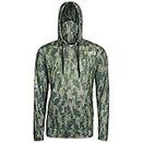 HECS Hunting HECStyle Stealth Screen Hoodie with Face Mask Deer Turkey & Big Game Hunting Accessories & Gear Unisex- Green Large