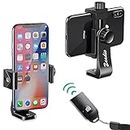 Zeadio Smartphone Tripod Holder, Cell Phone Mount Adapter, Selfie Stick Monopod Adjustable Clamp, Vertical and Horizontal Swivel Bracket, Fits for All iPhone and Android Smartphones