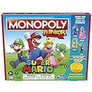 Monopoly Junior Super Mario Edition Board Game, Fun Kids' Game Ages 5 and Up, Explore The Mushroom Kingdom as Mario, Peach, Yoshi, or Luigi - English & French (Amazon Exclusive)