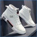 Zapatos Casuales Blancos Para Hombre Zapatillas De cuero Moda Deportivos Cómodas