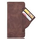 Zl One PU Leather Protection Card Slots Wallet Case Flip Cover Compatible with/Replacement for Fujitsu らくらくスマートフォン me F-01L / Easy Phone/Raku Raku/F-42A (Brown)