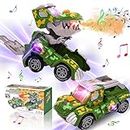 FunBlast Dinosaur Toys for Kids – Spray Dinosaur Deformation Toy Truck with Light & Sound, 360 Degree Rotating B/O Dinosaur Toys for 3+ Years Kids Boys Children (Green)