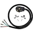 Certified Appliance Accessories 30-Amp Appliance Power Cord, 4 Prong Dryer Cord, 4 Color Coded Wires with Eyelet Connectors, 5ft, Copper Wire