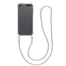 kwmobile Funda con Cuerda Compatible con Apple iPod Touch 6G / 7G (6a y 7a generación) - Carcasa Trasera de TPU con Colgante - Transparente/Plata