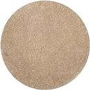 Kashish Rugs Solid Shag Collection Modern Area Rug Living Room Bedroom Dining Room (Beige, 4 x 4 Feet Round)