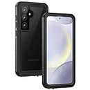 Lanhiem for Samsung S24 Case, IP68 Waterproof Galaxy S24 Phone Case with Built in Screen Protector, Dustproof Shockproof Full Body Sealed Protective Cover for Samsung Galaxy S24-6.1 Inch, Black