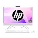 HP All-in-One AMD Ryzen 3-3250U 23.8-inches(60.5 cm) FHD Desktop PC (8GB/256GB SSD + 1TB HDD/FHD IR Camera/Radeon Graphics/Wireless Keyboard and Mouse Combo/Win 11/MS Office/Snow White, 24-cb0789in