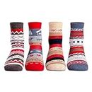 Supersox Winter Socks for Men & Women - 4 Pairs - Thick Thermal Vintage Crew Socks to Keep Your Feet Warm, Ideal for Winter & Casual Wear - Multicolour Free Size, Pack of 4