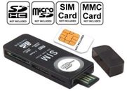 Sim Card Reader USB Standard 25 x 15mm SD & SD-Micro Supported for Window XP