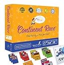 Continent Race Geography Learning Educational Game for Kids 7 Years and Up Trivia Card Board Game for Family Activities, Game Night by Byron’s Games Award Winning
