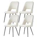MECHYIN Dining Chairs Set of 4, Velvet Upholstered Kitchen Chair, Mid-Century Modern Dining Chairs with Metal Legs for Living Room, Dining Room, Kitchen