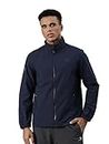 XTEP Blue High Neck Outdoor Single-Layer Windbreaker Jacket for Men -XL