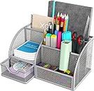 Handcuffs Desk Organizer Metal Mesh Stationary Holder For Pencil Pen & Other Office Home School Accessories (Grey)