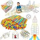 1000 Pieces Construction Straws and Connectors Toys, Fort Building Toys for Kids, STEM Creative Building Games for Boys and Girls Ages 4 5 6 7 8 Years Old