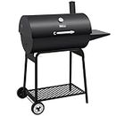Royal Gourmet CC1830 30 Barrel Charcoal Grill with Side Table, 627 Square Inches, Outdoor Backyard, Patio and Parties, Black