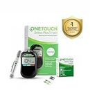 OneTouch Select Plus Simple glucometer machine | Simple & accurate testing of Blood sugar levels at home | Global Iconic Brand | FREE 10 Test Strips + 10 Sterile Lancets + 1 Lancing device