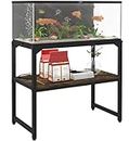 Mondazie 20 Gallon Fish Tank Stand with Shelf for Accessories Storage, 2 Tiers Heavy Duty Metal Aquarium Stand, Breeder Tank Turtle Reptile Terrariums Stand Rack for Home Office, 24" L x 12" W, Black