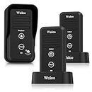 Wuloo Wireless Intercom Doorbells for Home Classroom, Intercomunicador Waterproof Electronic Doorbell Chime with 1/2 Mile Range 3 Volume Levels Rechargeable Battery (Black, 1&2)